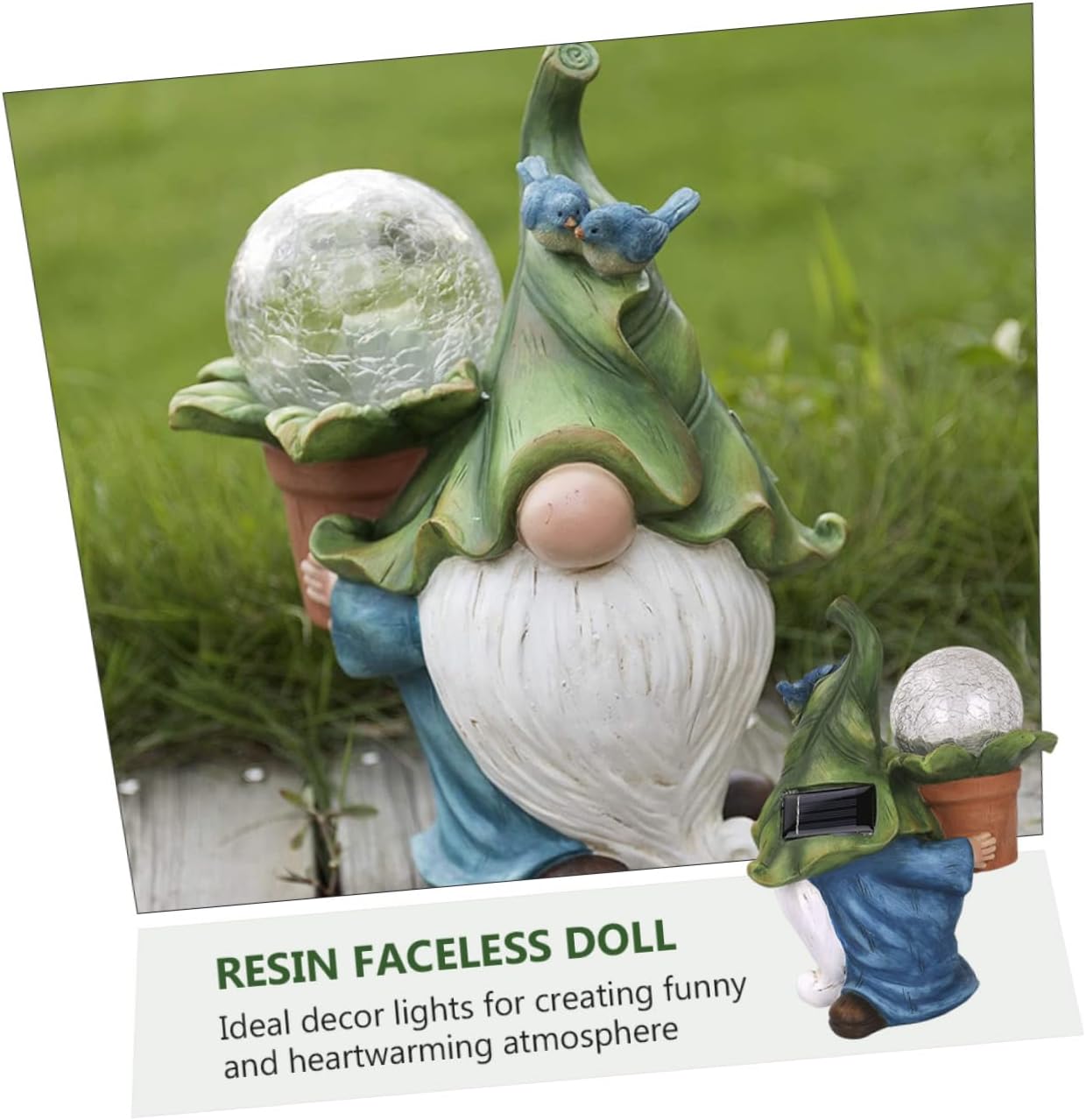 1pc Solar-Powered Resin Old Man Decorative Lamp for Garden and Home Charming Desktop Figurine for Outdoor and Indoor Decor
