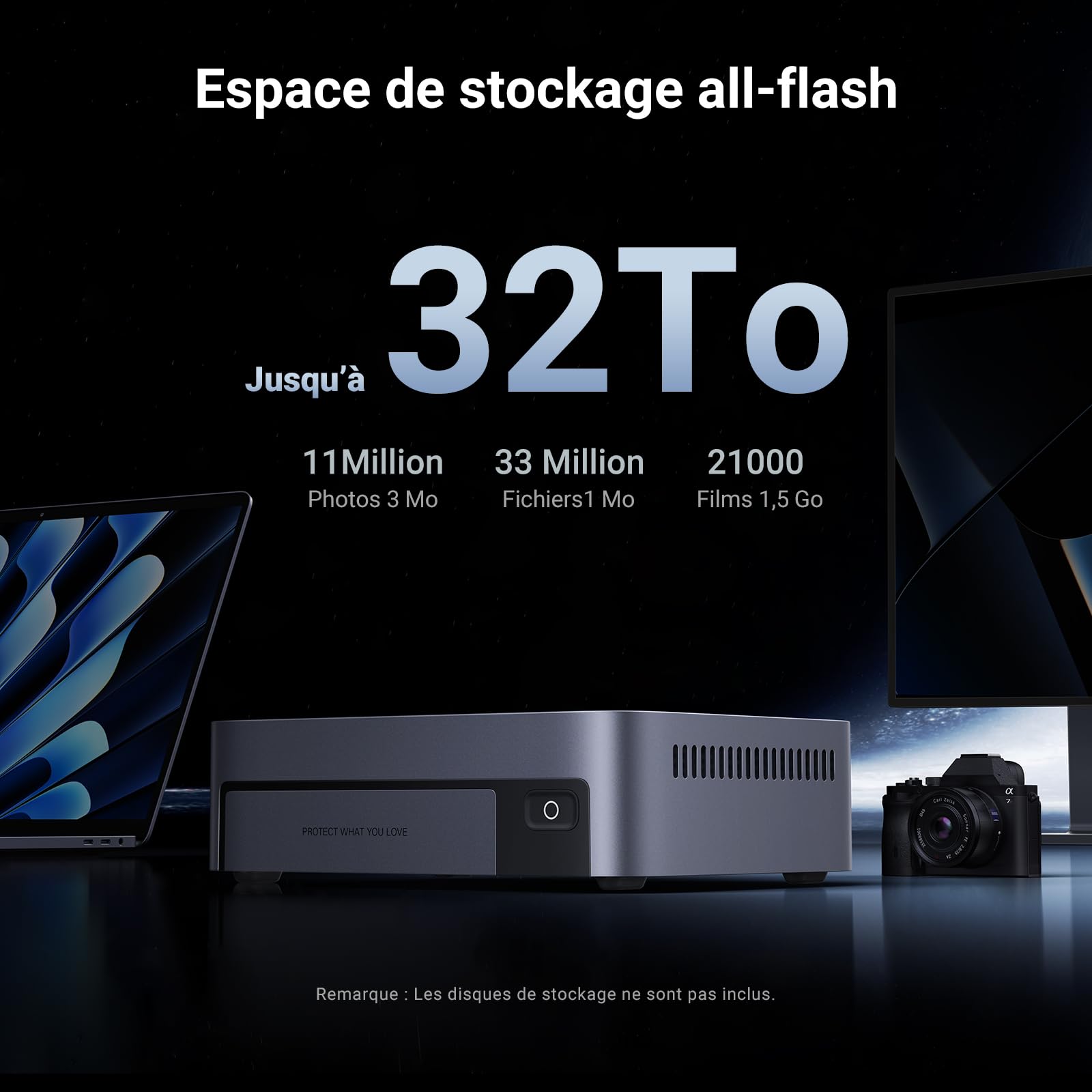 UGREEN NASync DXP480T Plus, NAS Flash SSD 4 Baies, processeur Intel i5 1235u, 8 Go de RAM DDR5, SSD 128 Go, Port 10 GbE, Wi-FI 6, 4 emplacements M.2 NVMe, HDMI 8K, 2 Ports TBT4 (sans Disque)