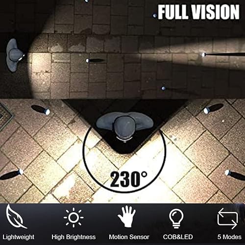 Miniatura 5 de Linterna frontal recargable paquete de 2 linterna LED con modo sensor haz ancho de 230 y foco lámpara de cabeza ligera con clips para sombrero duro