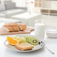 Vista 5 de Cuchara de café profesional de 6.1 in/6,1 pulgadas, taza redonda de acero inoxidable 304, cuchara medidora de espuma de leche, postre para pastel