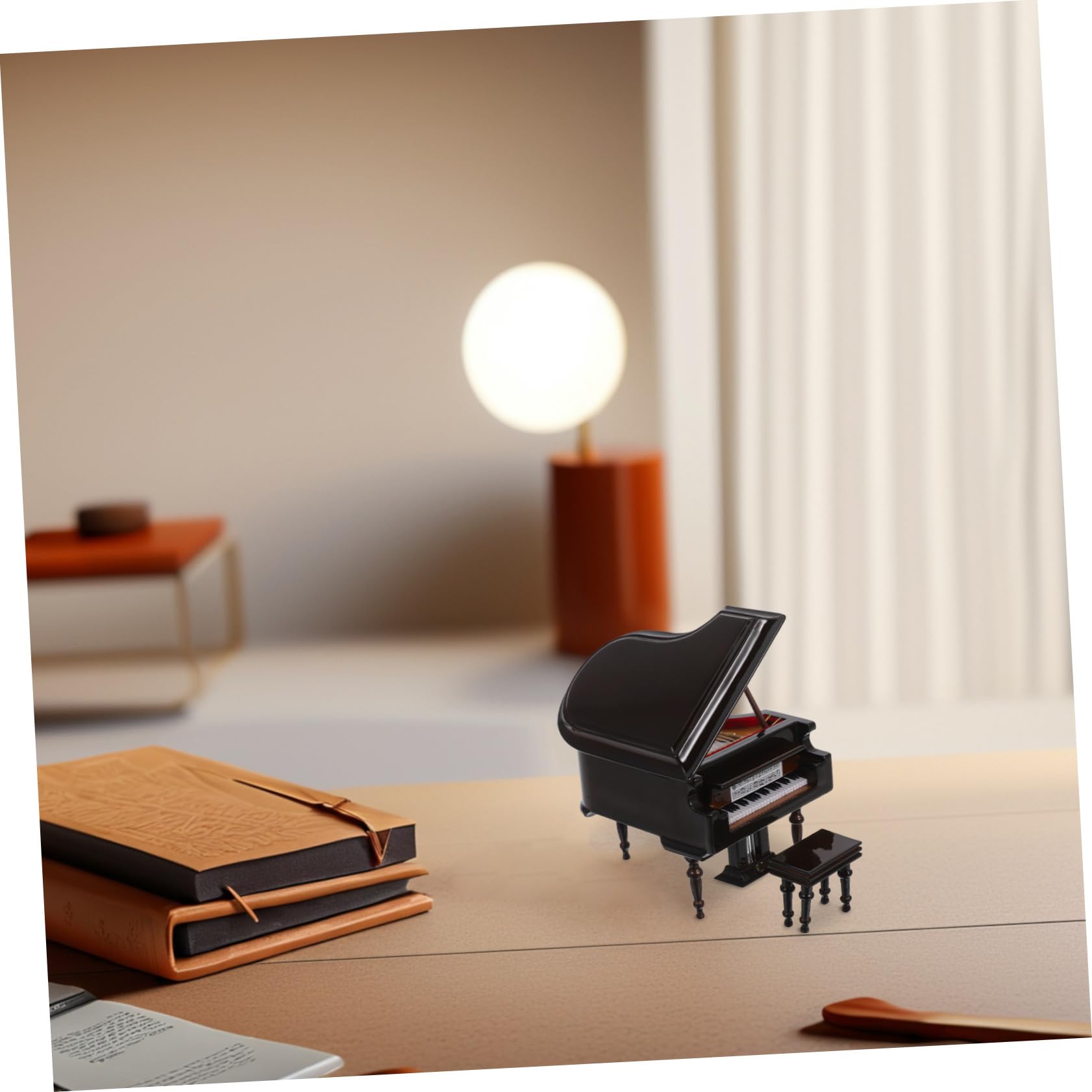 Miniatura Pianoforte Coda in Decorazione Casa delle Bambole Strumento Musicale Piccolo per Amanti della Musica Regalo Elegante e Compatto