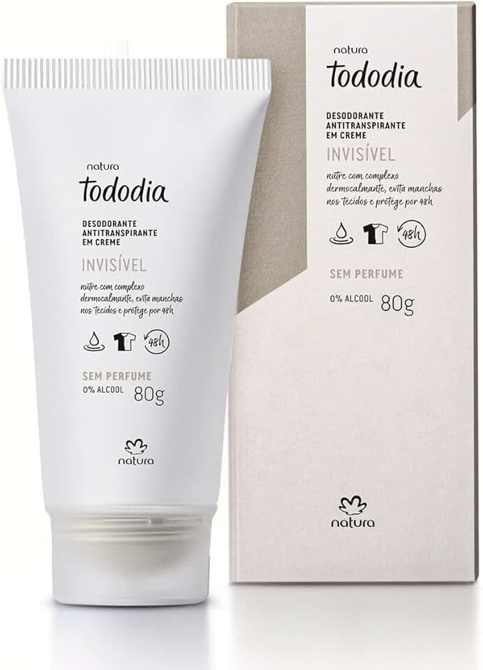 NATURA TODODIA DESODORANTE CREME SEM PERFUME INVISIVEL 80G