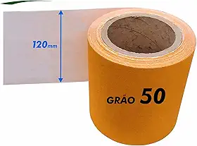 Lixa Para Madeira Rolo 5m x 12cm Grãos a Escolher 36 40 50 60 80 100 120 150 180 220 (Grão 50)