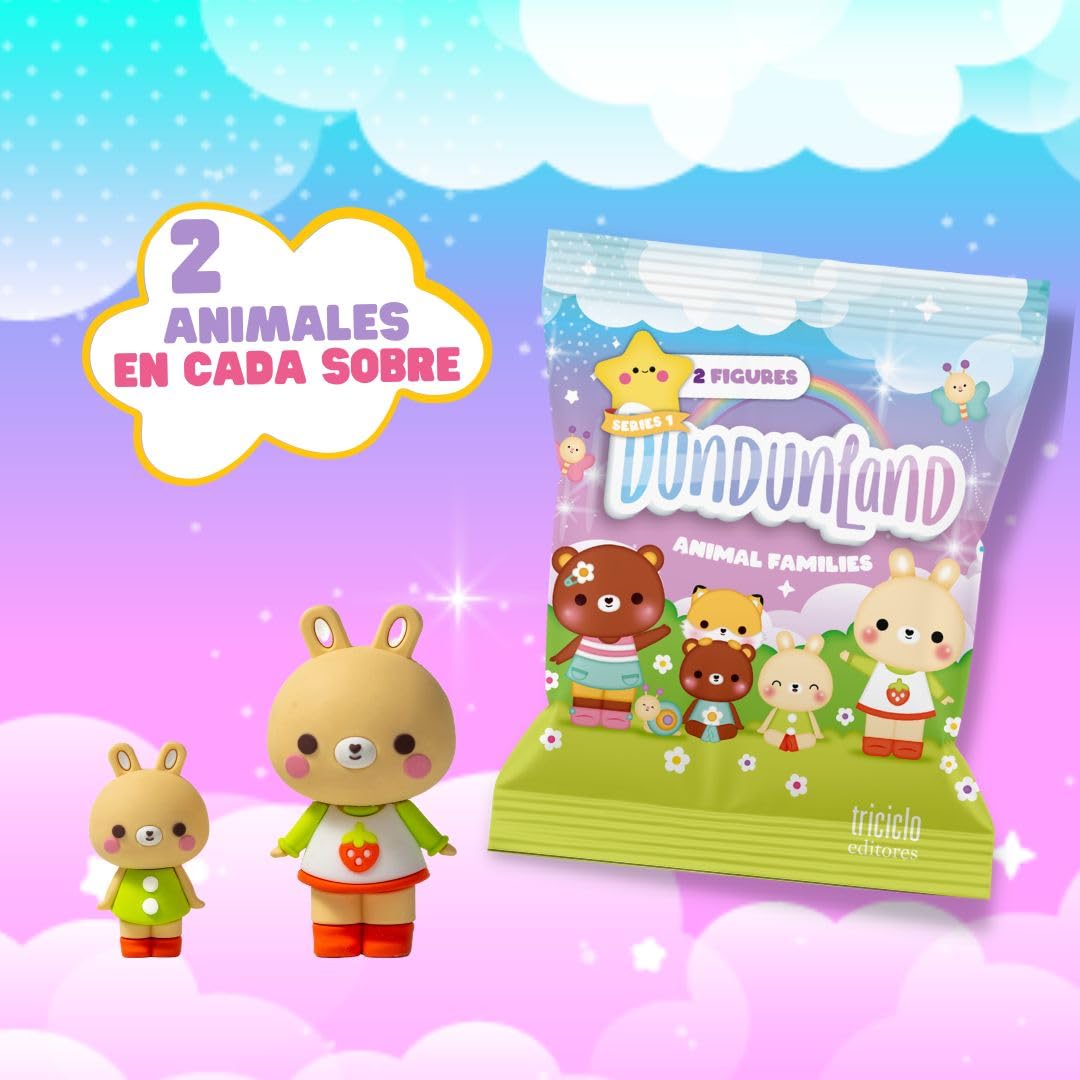 Dundunland – Pack De 3 Familias De Animales Con Sorpresa Brillante En La Oscuridad