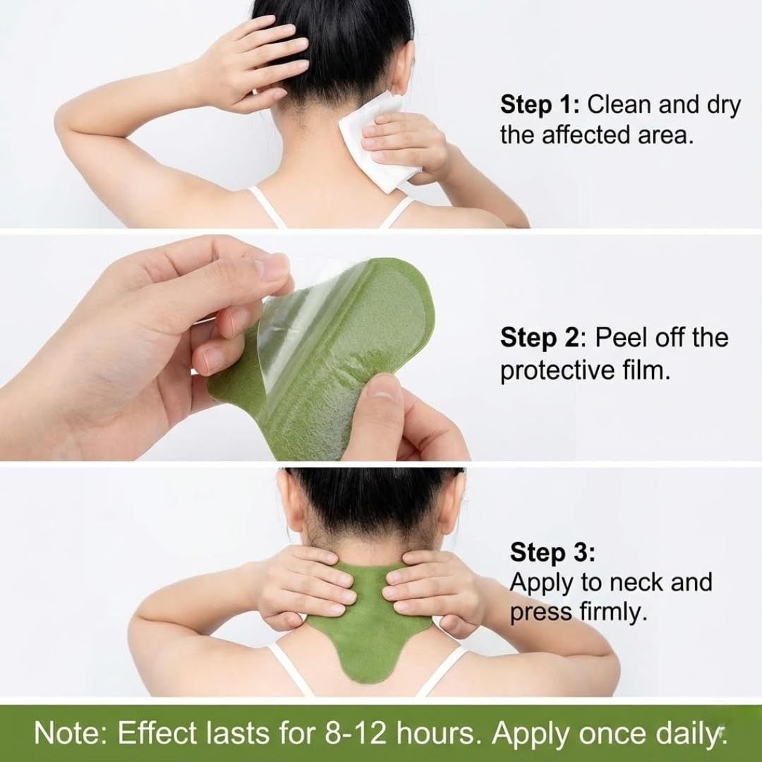 Herbal Neck Pain Relief Patches | Natural Anti-Inflammatory Therapy for Cervical Spine, Muscle Stiffness & Joint Pain | Long-Lasting Heat | Pack of 10 — Amazon image 7