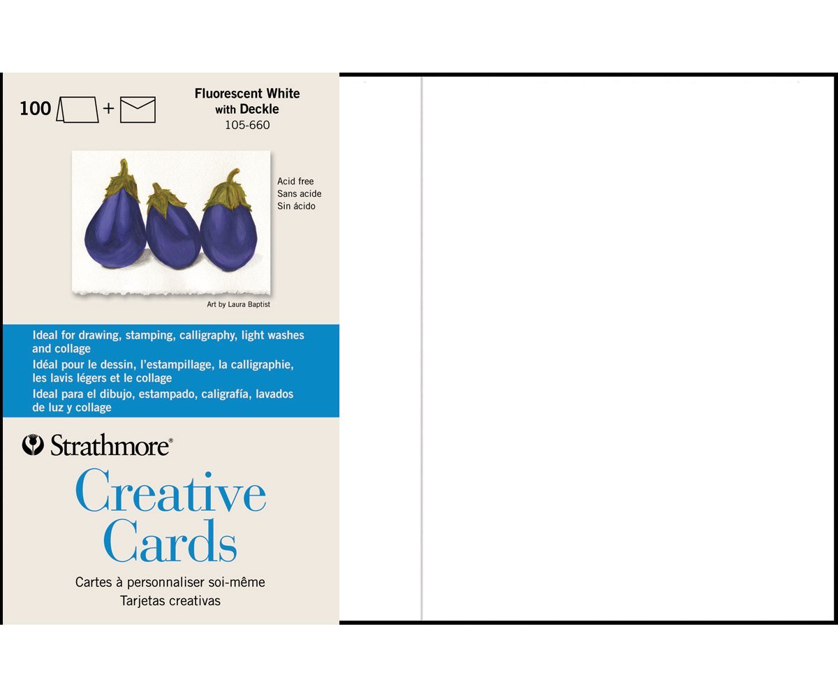 Strathmore Greeting Cards Flr White Pkg 100