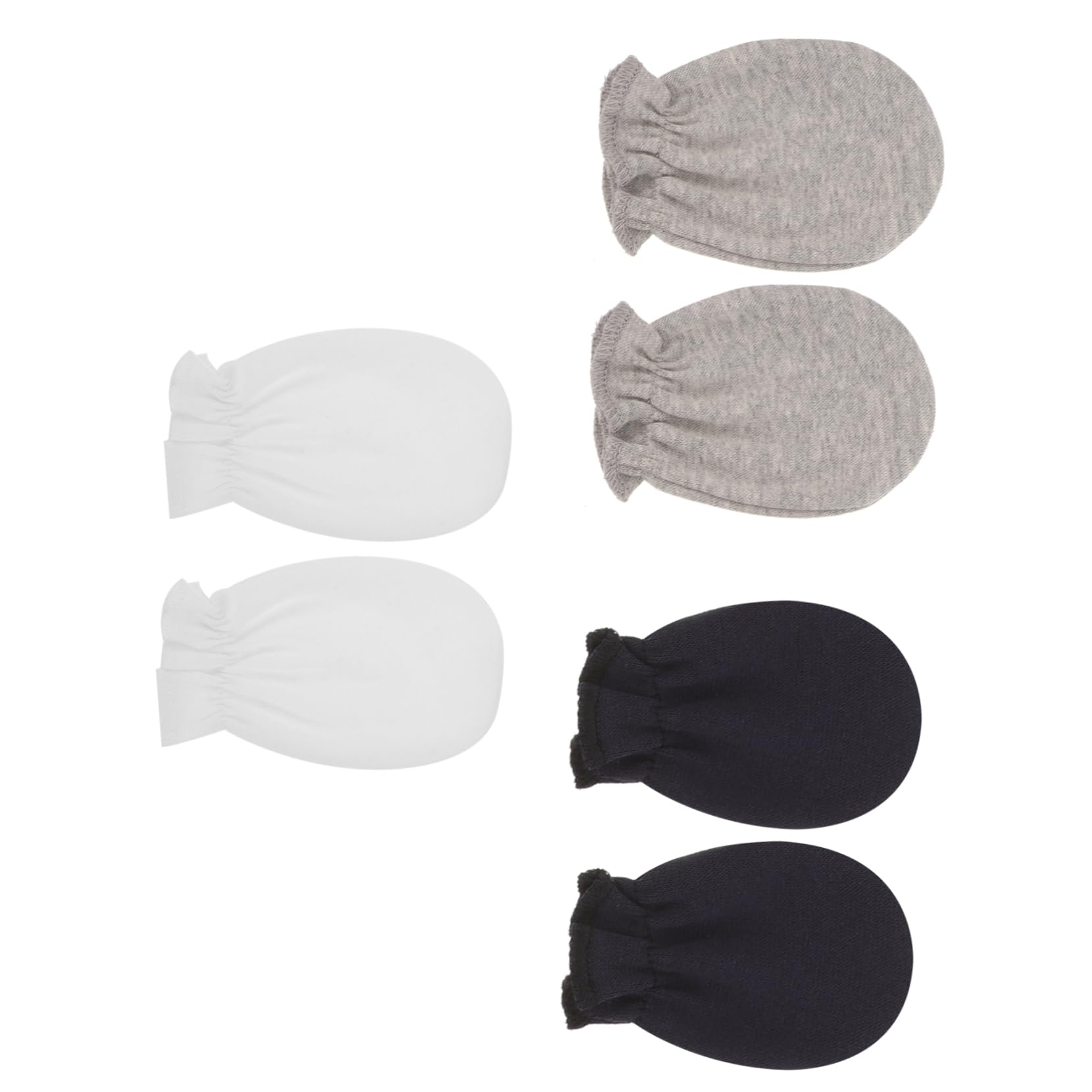 TOVINANNA 3 Pairs Anti-face Scratching Gloves for Newborns Mittens Boy Girls Soft Knitted Fabric Elastic Fit