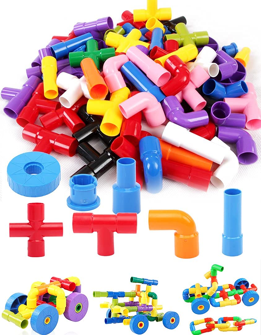 Indian Lifestyle Pipe Puzzle Building Blocks Stem Learning Puzzle Toys for Boys & Girls Kids Educational & Intellectual Role Playing Model Construction Blocks with Rolling Wheelbase (85 Piece) (B09DT5Y5VY) Amazon Price History, Amazon Price Tracker