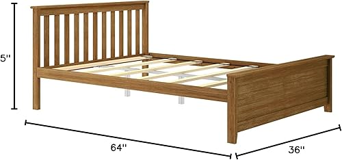 Miniatura 2 de Plank+Beam Solid Wood Queen Bed Frame, Platform Bed with Headboard, Pecan Nuez