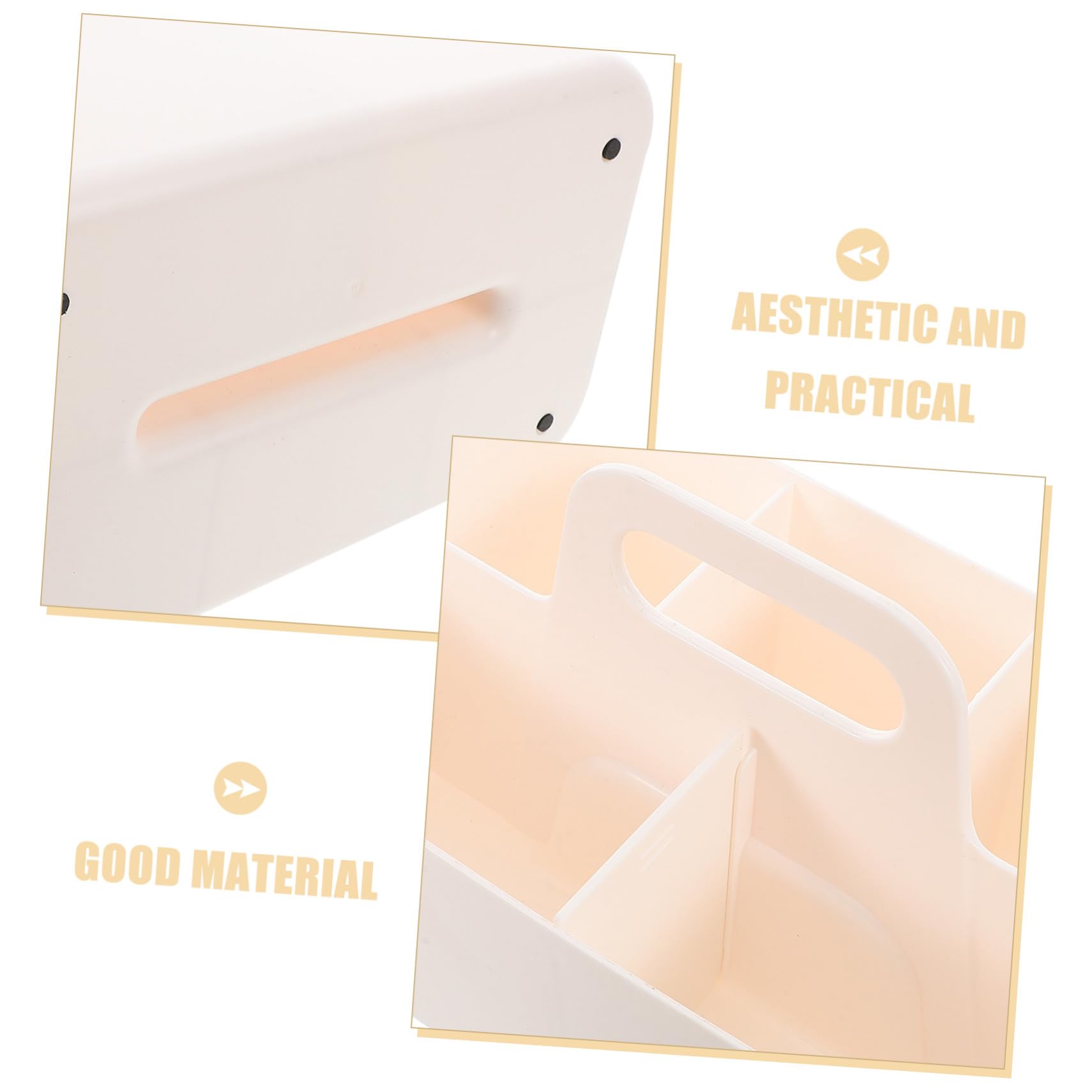 PLAFOPE Organizer Scrivania in Plastica con Manico Portatile Scatola Portaoggetti Segmentata per Cancelleria e Cosmetici Multifunzionale per Ufficio e Casa Scomparti