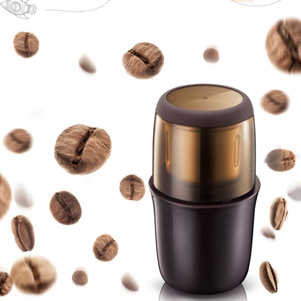 Elektryczny młynek do kawy 200 W Młynek do espresso Sól kuchenna Młynek do pieprzu Fasola Przyprawy Orzechy Młynek do kawy z funkcją konserwacji próżniowej Brązowy Interesting
