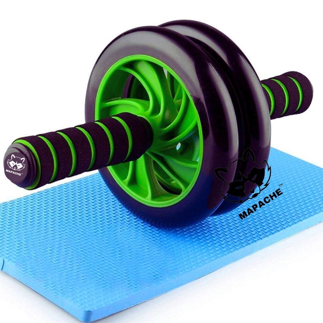 Mapache Professional-Double Wheel Ab Roller for Ab Muscles,non-slip Handles,knee Mat,for Exercise at Home and Gym(23 * 16.5 * 10)