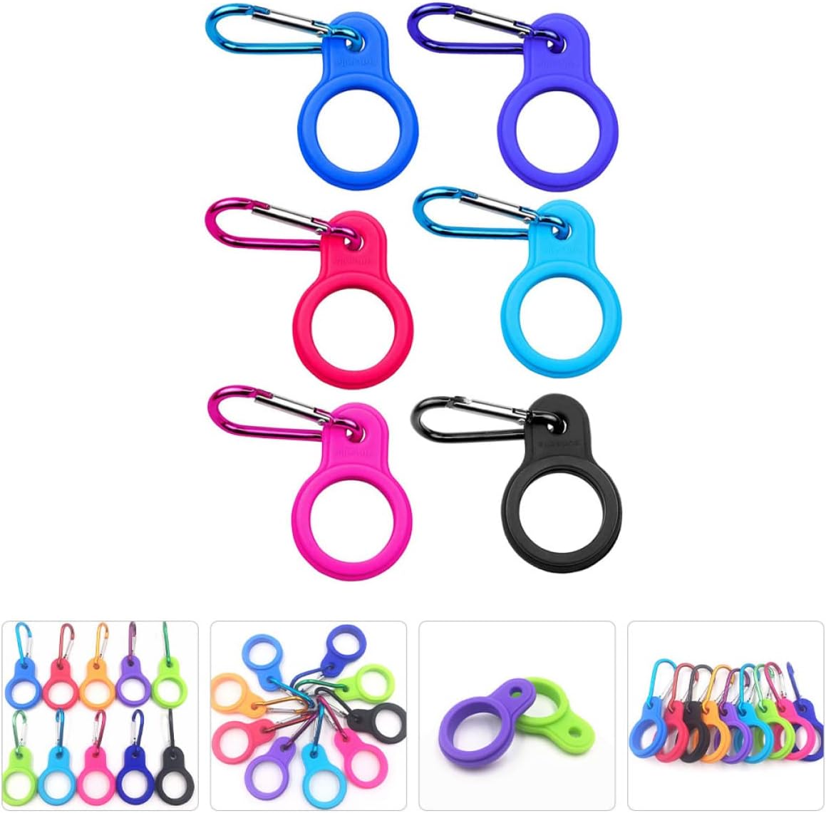 BESPORTBLE 30pcs Reusable Silicone Bottle Hooks Elastic Kettle Carrying Clips for Hands Travel Camping and Hiking Random Color for Convenient Water Bottle Hanging image 5