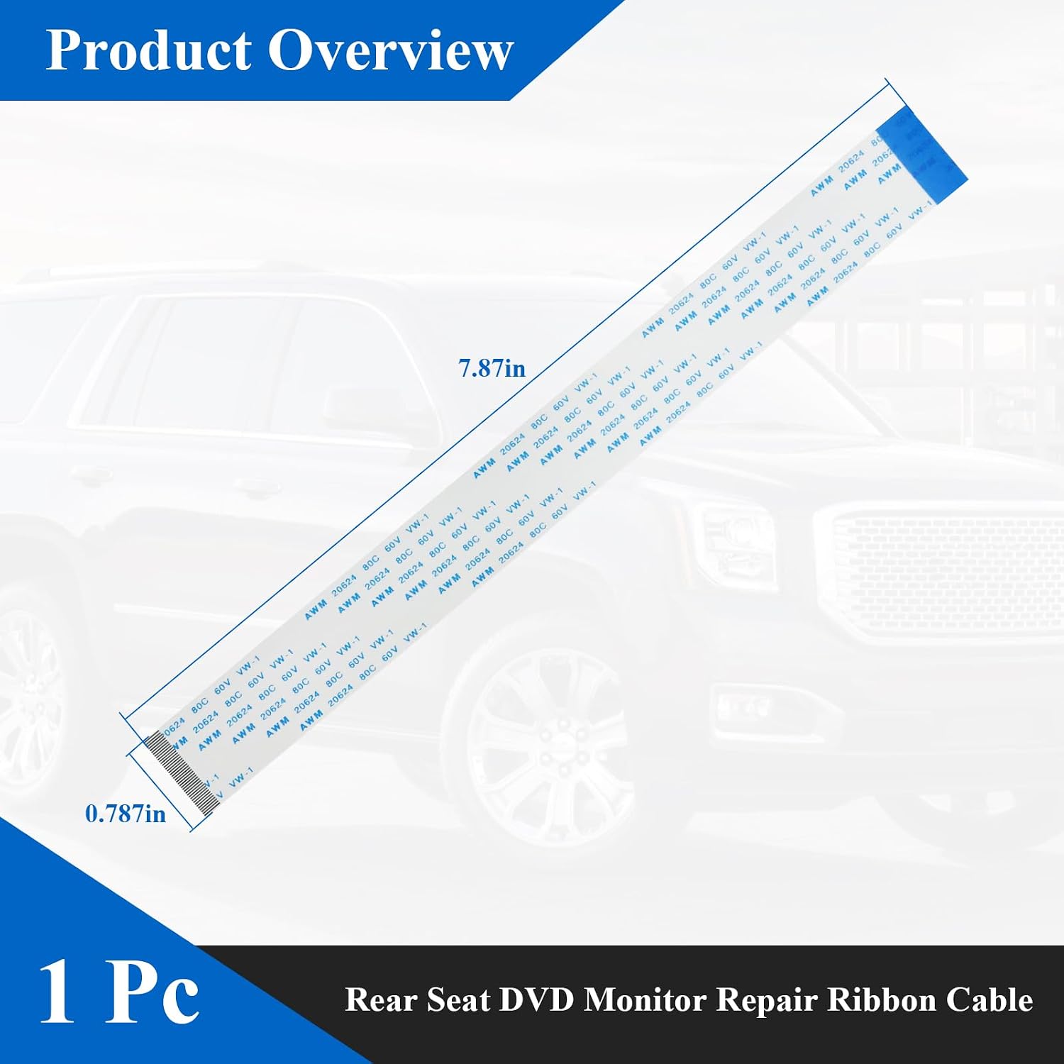 1 Pc Rear Seat Entertainment RSE DVD Monitor Repair Ribbon Cable, Compatible with Chevy Chevrolet Tahoe Suburban XL LS LT LTZ, Used to Fix The Video Entertainment System
