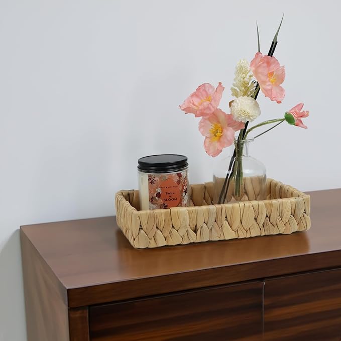 Bandeja de Baño de Ratán, Organizador para Encimera, Natural miniatura 5