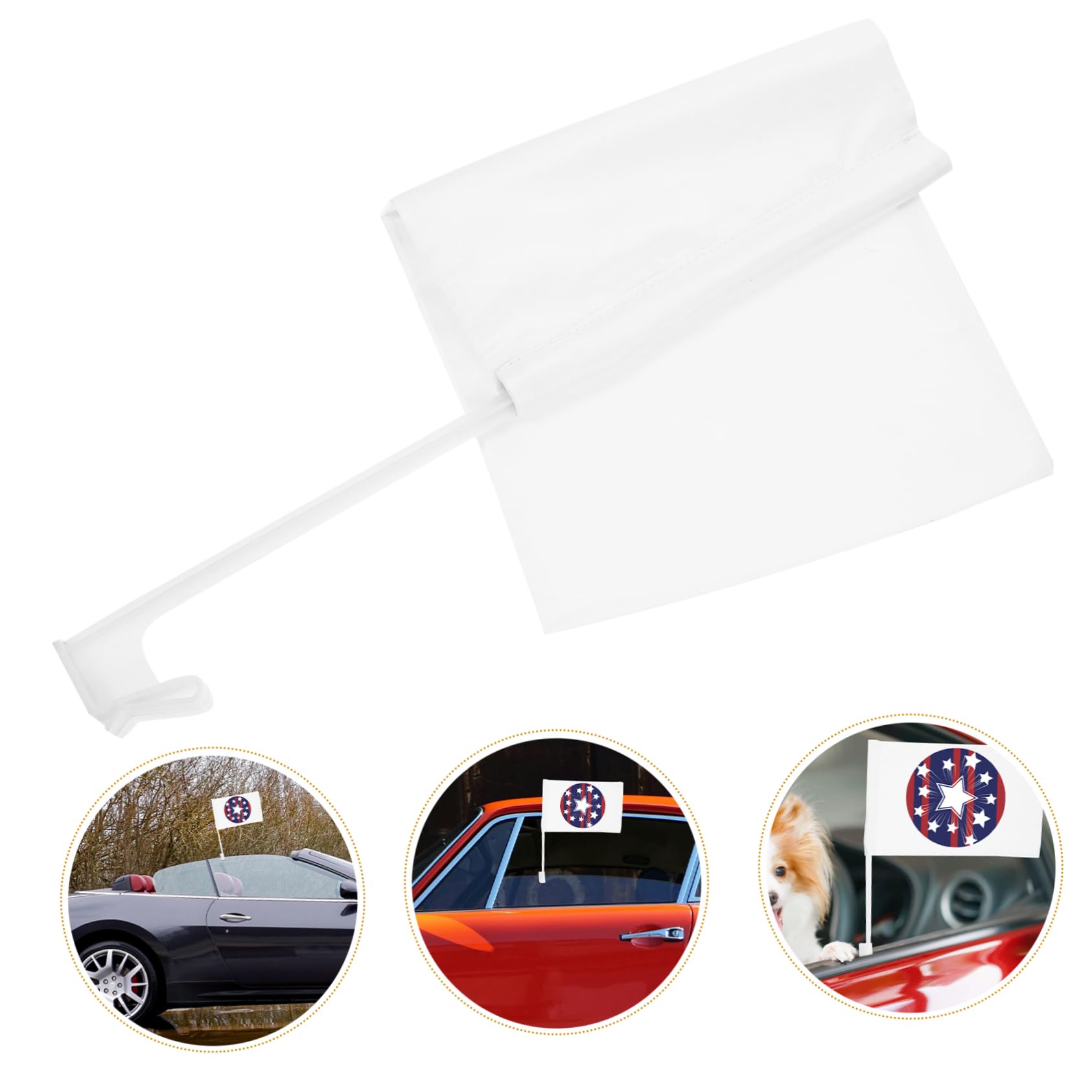 5 Stück Weiße Diy Auto Flagge Blanko Thermotransfer Flagge für Outdoor Dekoration Doppelseitig Vielseitig Einsetzbar zum Individuellen Gestalten