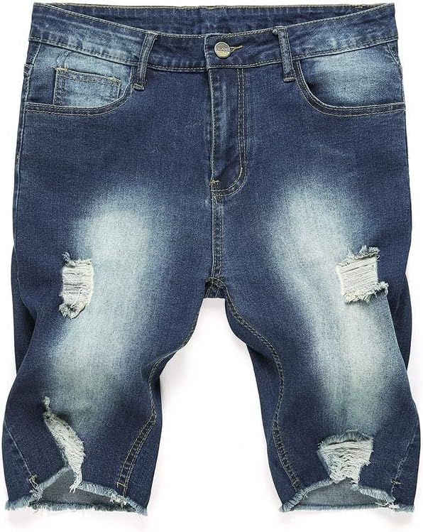 Running Shorts for Men Denim Shorts Men's Summer Loose Straight Sleeve Comfortable Cotton Style Elastic Waist