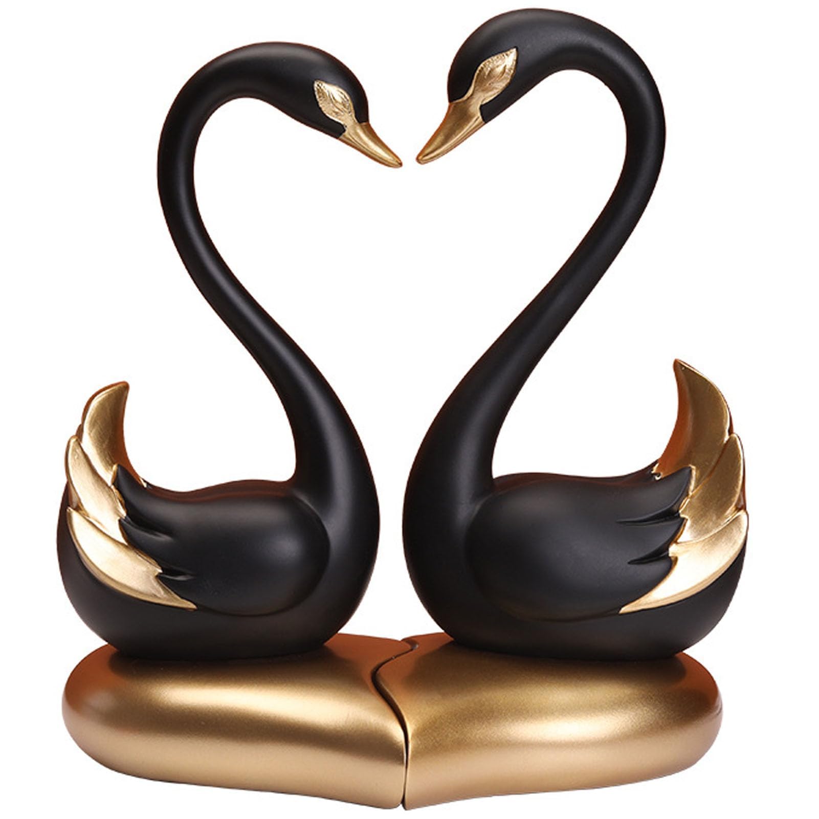 YXCQHZM 2 PCS Swan Statues, Sculpture Decoration, 1 Pair Of Swan Figures, Modern Sculpture Decorative Swan Figure Happiness and Harmony (D)