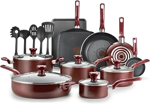 Generic T-fall Easy Care B087SKDW - Juego de 20 ollas y sartenes antiadherentes para interiores con tecnología Thermo-Spot y marcas de medición