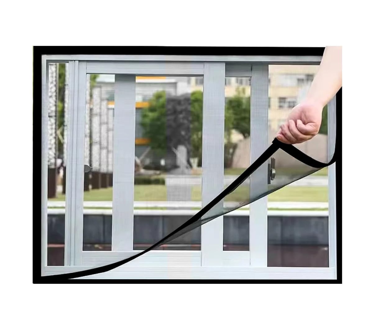 1pc Home Self-adhesive Mosquito Screen Window Net Self Installing No Punching Invisible Insect Proof Protecting Family Members(Width 110cm,Hight 70cm)