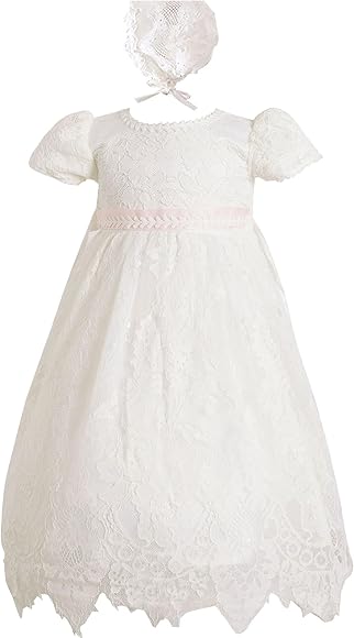 Leideur Taufkleider für Baby Mädchen Weiße Taufe Segenskleider Taufkleider