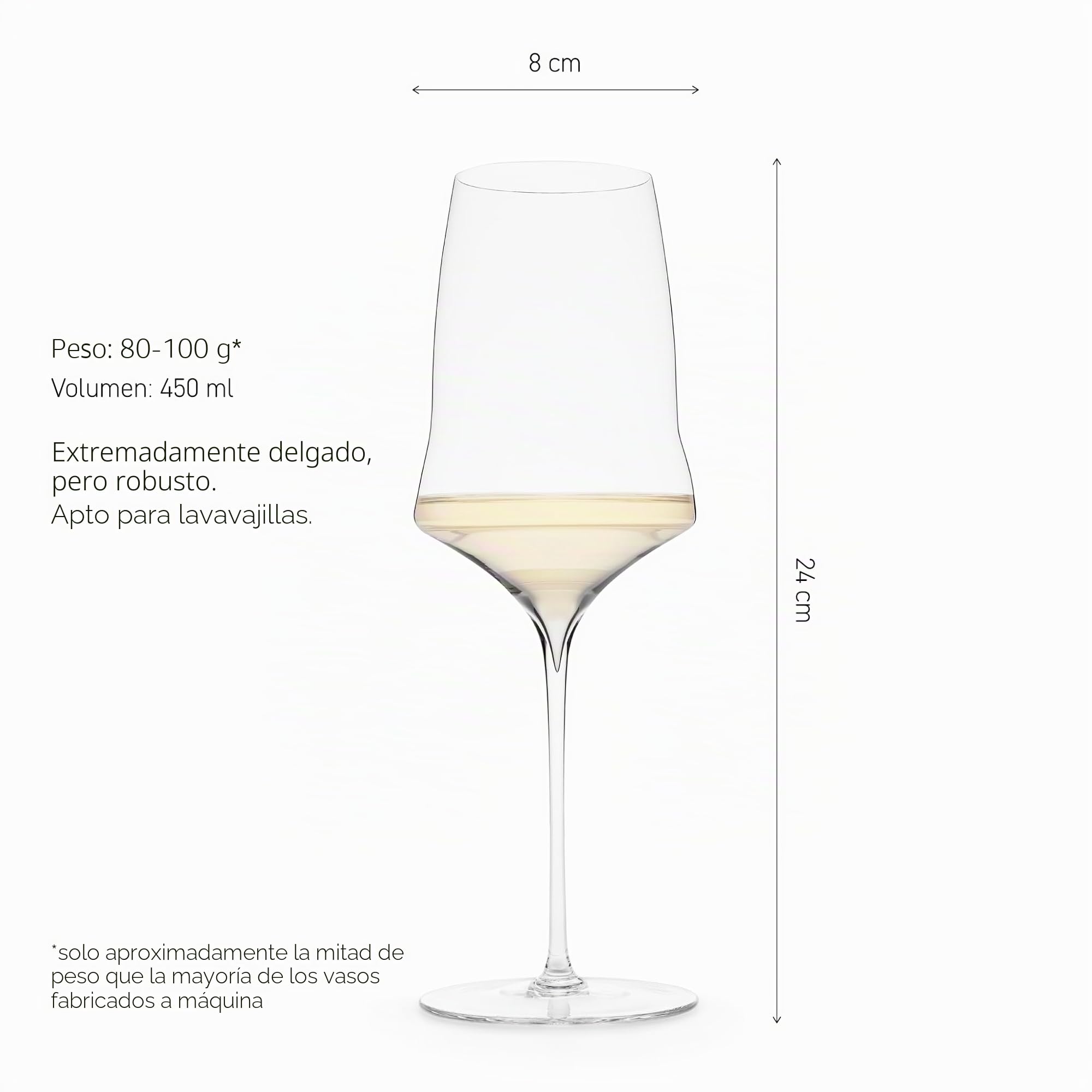 Josephinenhütte - JOSEPHINE No 1 - Copa de vino blanco - hecho a mano - Juego de 1