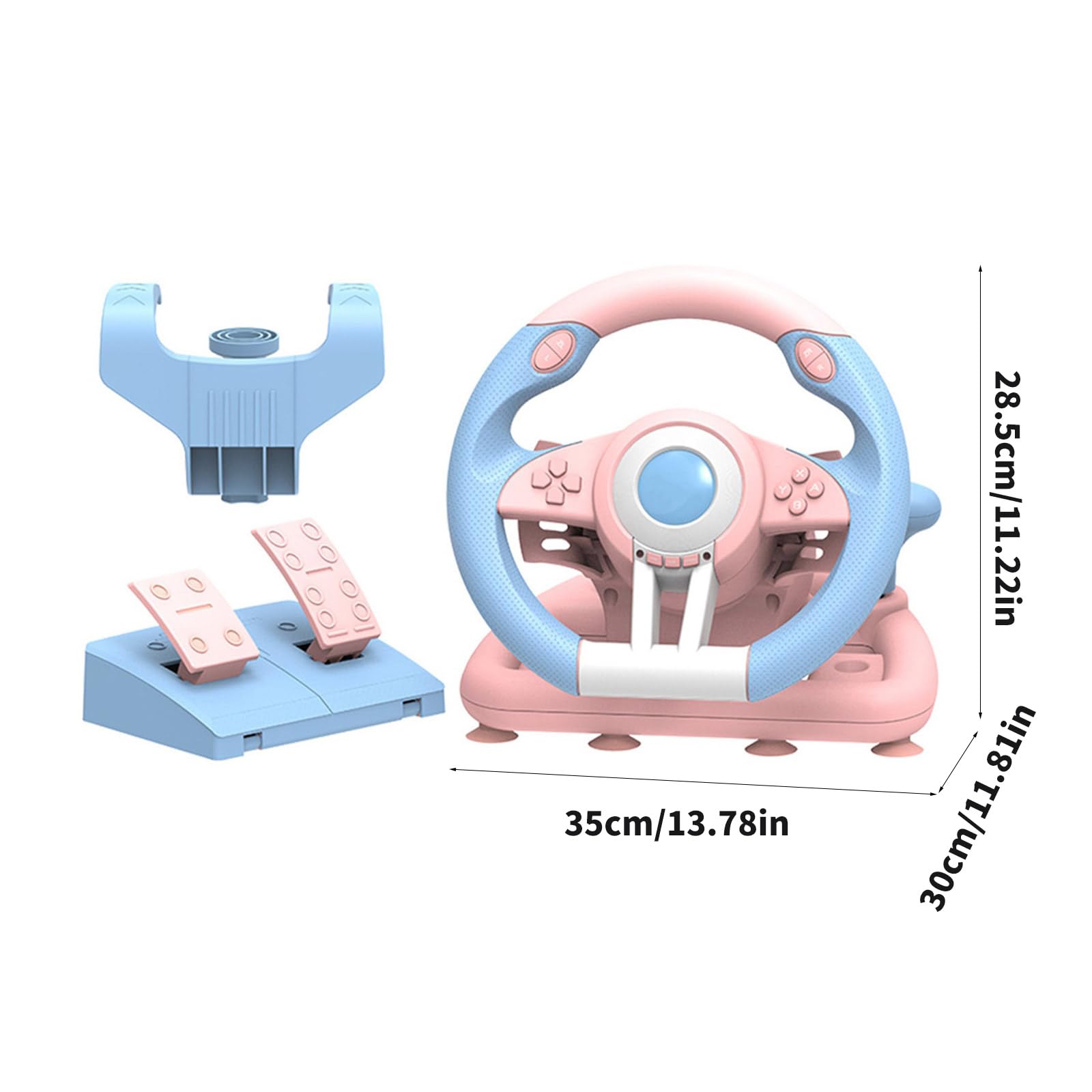 Elnwnnkc Simuladores De Conducción Motor Doble Vibración Volante USB Juego Carreras Con Pedales Para Dirección Juegos Múltiples Plataformas