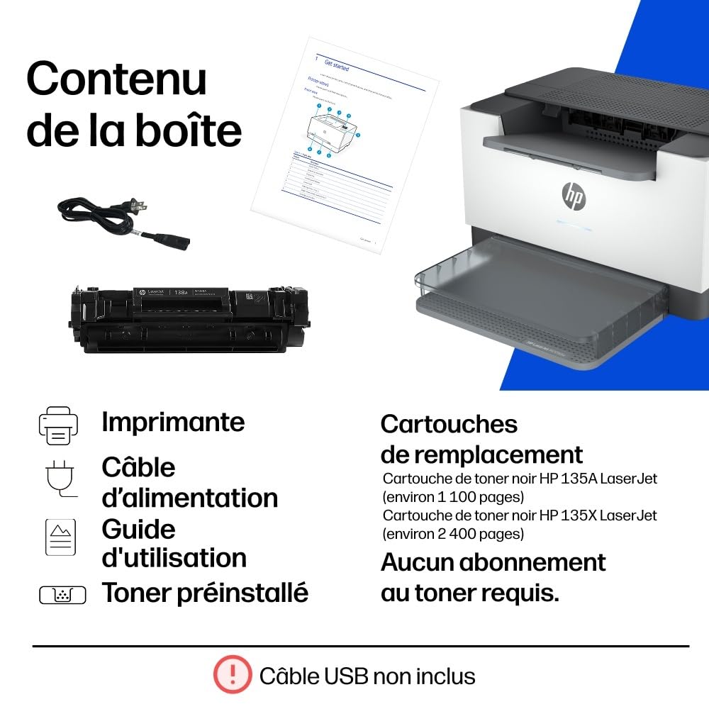 HP LaserJet M209dw, 6GW62F, Imprimante monofonction A4, Impression Recto Verso Automatique en Noir et Blanc, 29 ppm, USB, Wi-FI, Ethernet, Smart, sans fax, sans ADF, écran LCD à icônes, Grise