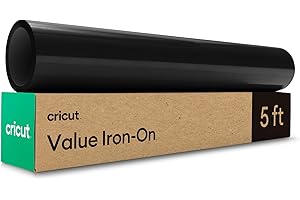 Cricut Value Iron-On Black 12" x 5' Roll: Heat Transfer Vinyl (HTV)...
