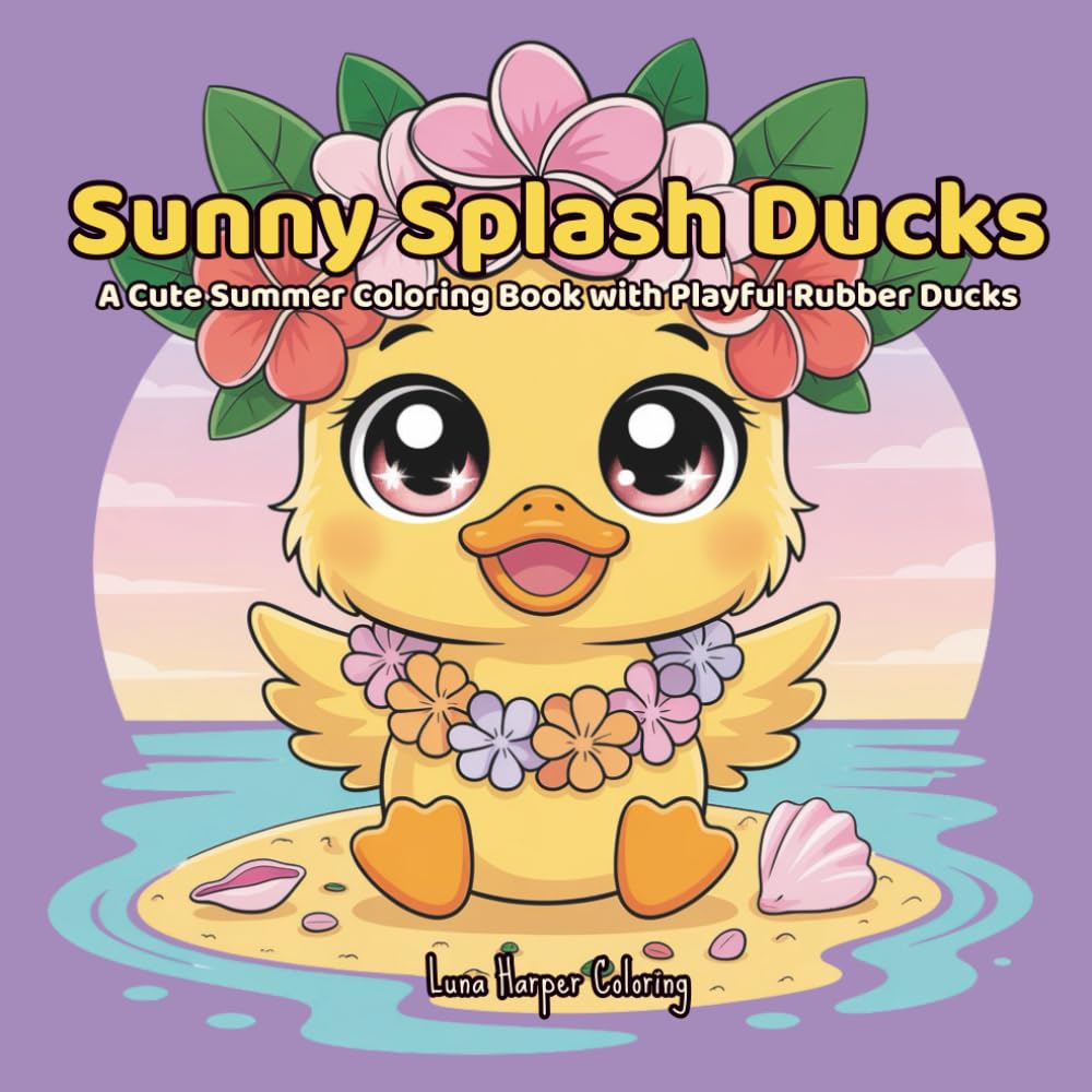 Sunny Splash Ducks: A Cute Rubber Duck Coloring Book for Adults and Kids with Cozy Summer & Kawaii Fun