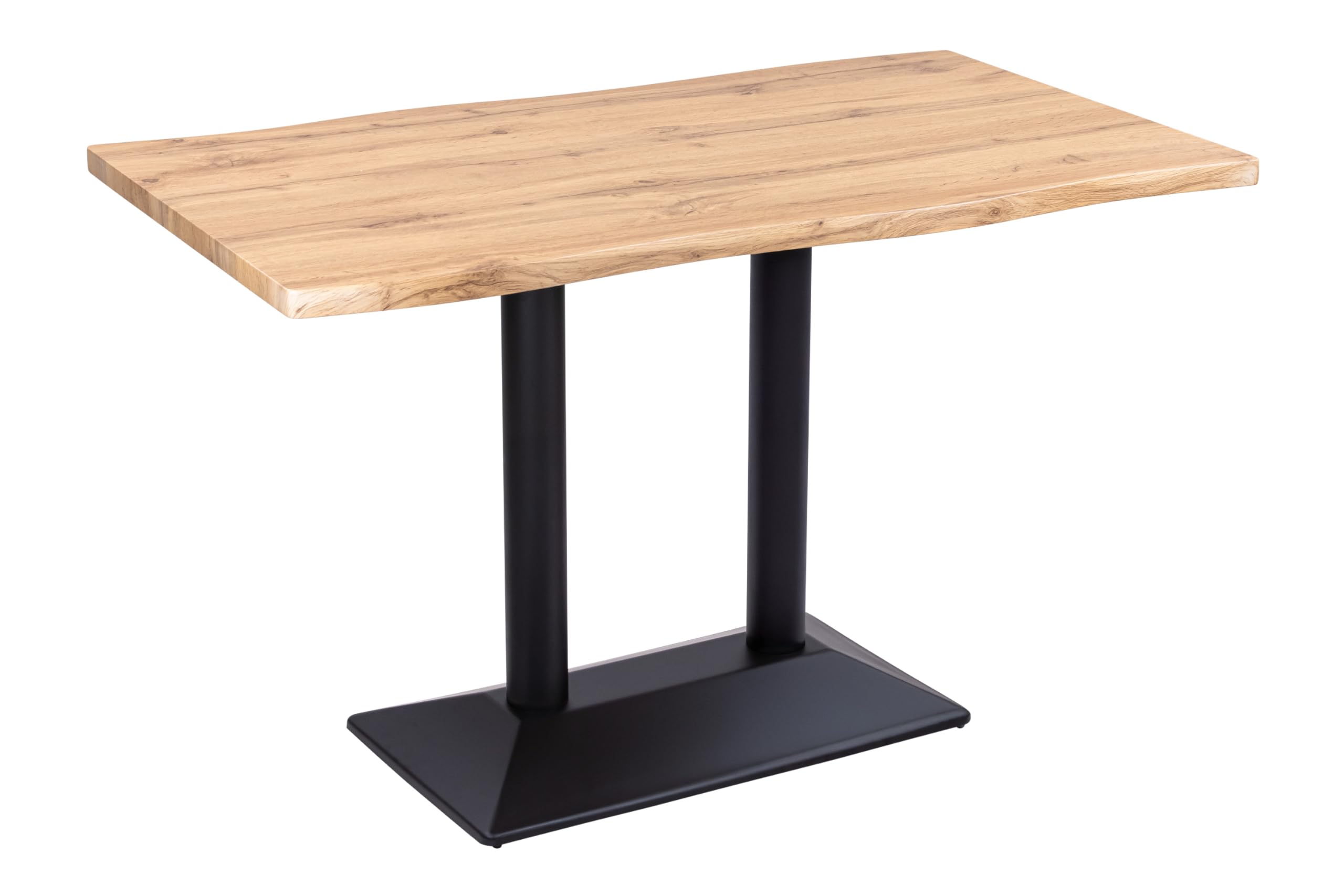 SAM Tischplatte Joan | 120 x 70 cm eckig | Holz | Farbe: Eiche | Baumkante | Holzplatte für Küche & Café