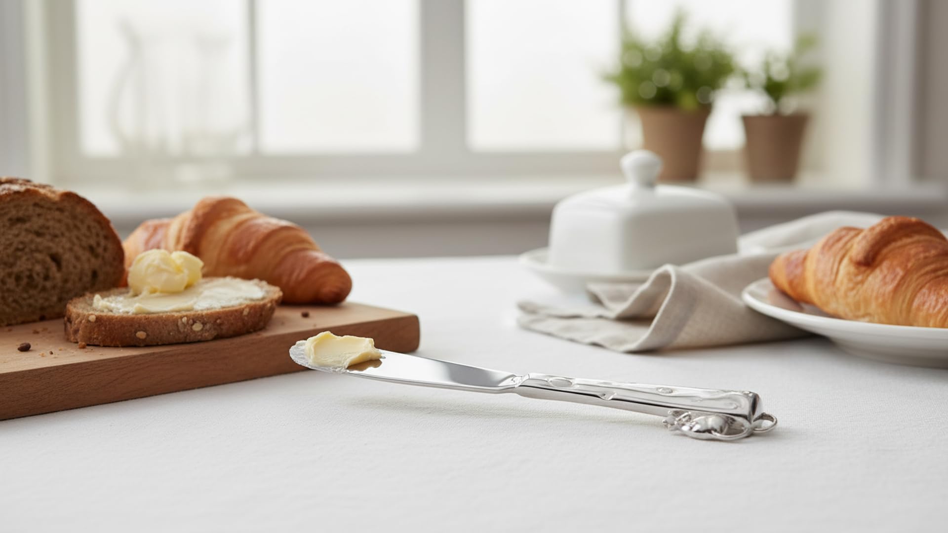 Buttermesser Set 6-teilig Versilbert – Maus & Käse Design – 14,5 cm – Streichmesser aus Versilbertem Edelstahl – Edel, Silber