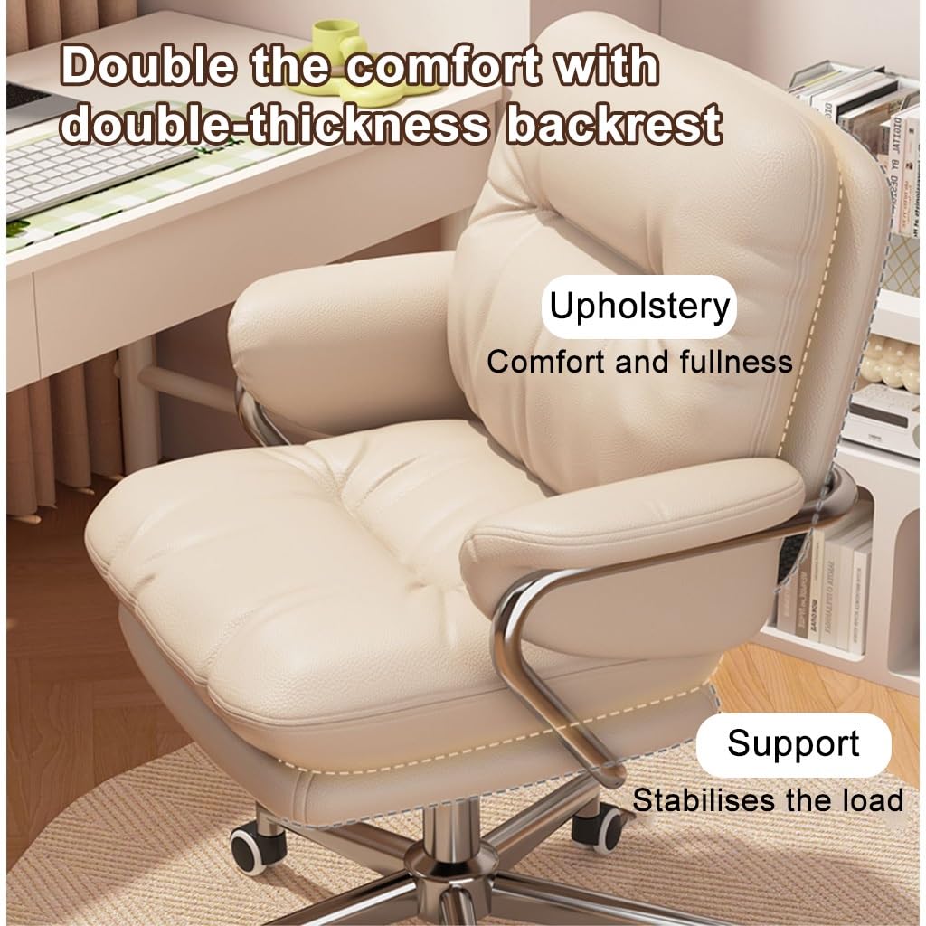 Silla de oficina giratoria ergonómica con reposabrazos, silla de escritorio de computadora de altura ajustable para mayor comodidad en el hogar u oficina