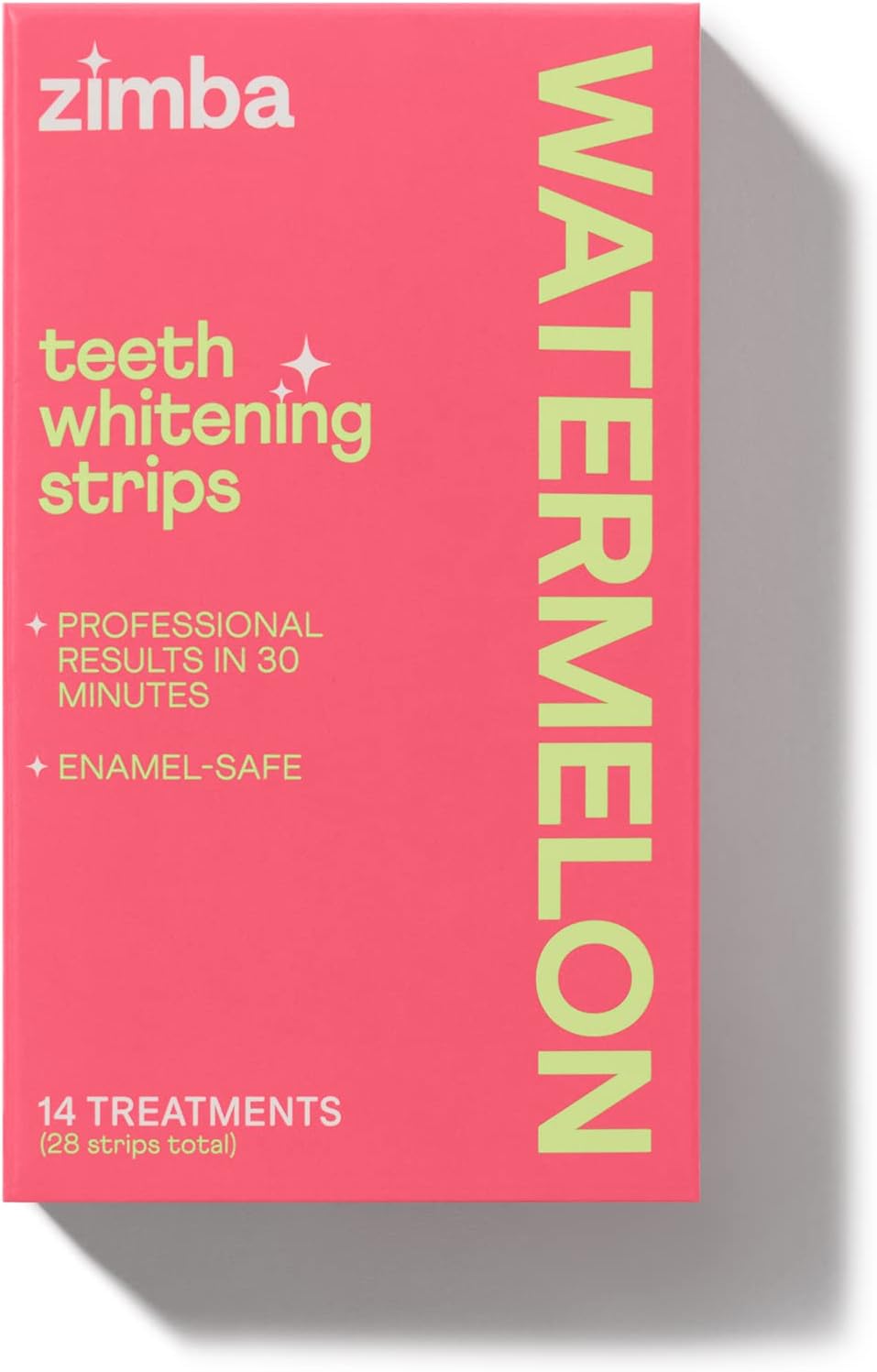 Watermelon Flavored Teeth Whitening Strips | Vegan, Enamel Safe Hydrogen Peroxide Teeth Whitener for Coffee, Wine, Tobacco, and Other Stains | 14 Day Treatment | Watermelon