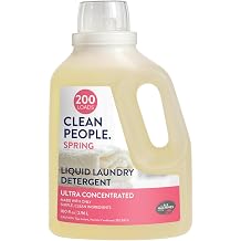 The Clean People Liquid Laundry Detergent - Recyclable Packaging, Stain Fighting - Ultra Concentrated, Laundry Soap - Spring Scent, 200 Loads