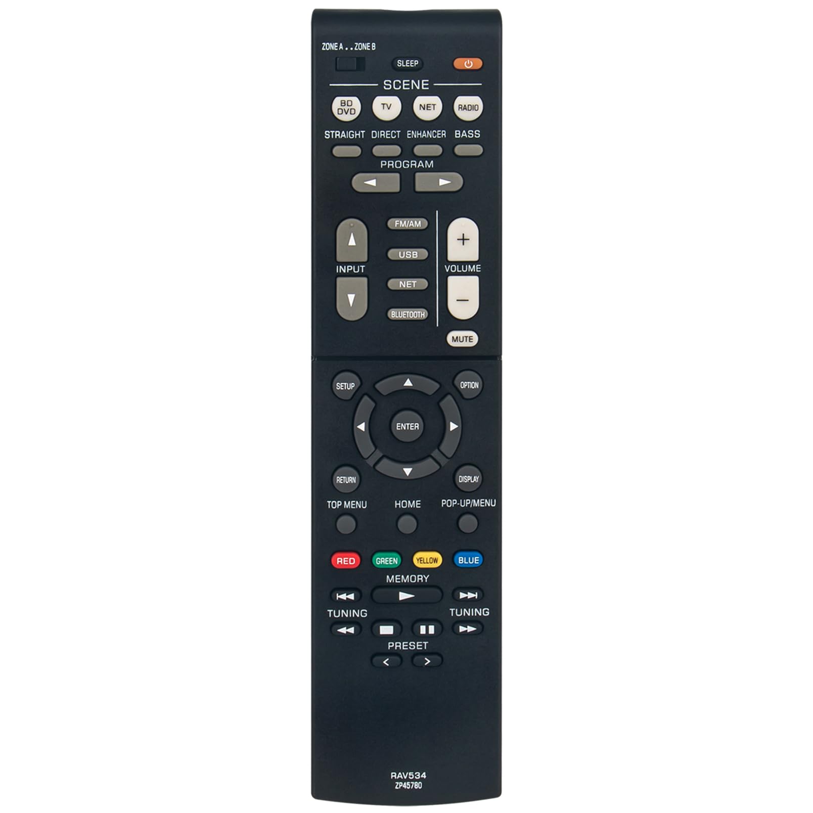 Telecomando Di Ricambio VINABTY RAV534 ZP45780 Per Yamaha RX-V479, RX-V579, RX-V581, RX-V481, RX-V485, E Molti Altri Modelli