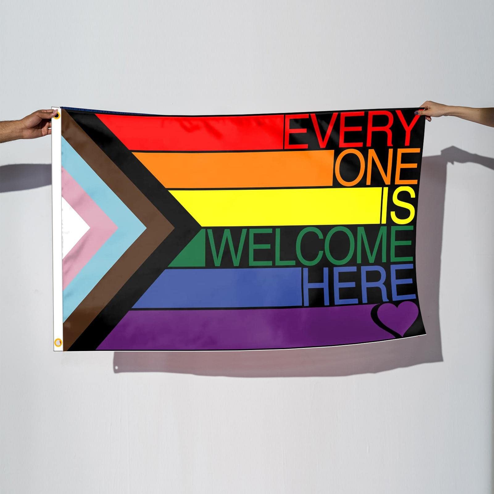 Bandiera Arcobaleno 90X150cm Bandiera Arcobaleno Gay Orgoglio LGBT Pride Flag Rainbow Colorata Bandiera Resistente alle Intemperie con 2 Occhielli in Metallo Bandiera Bisessuale