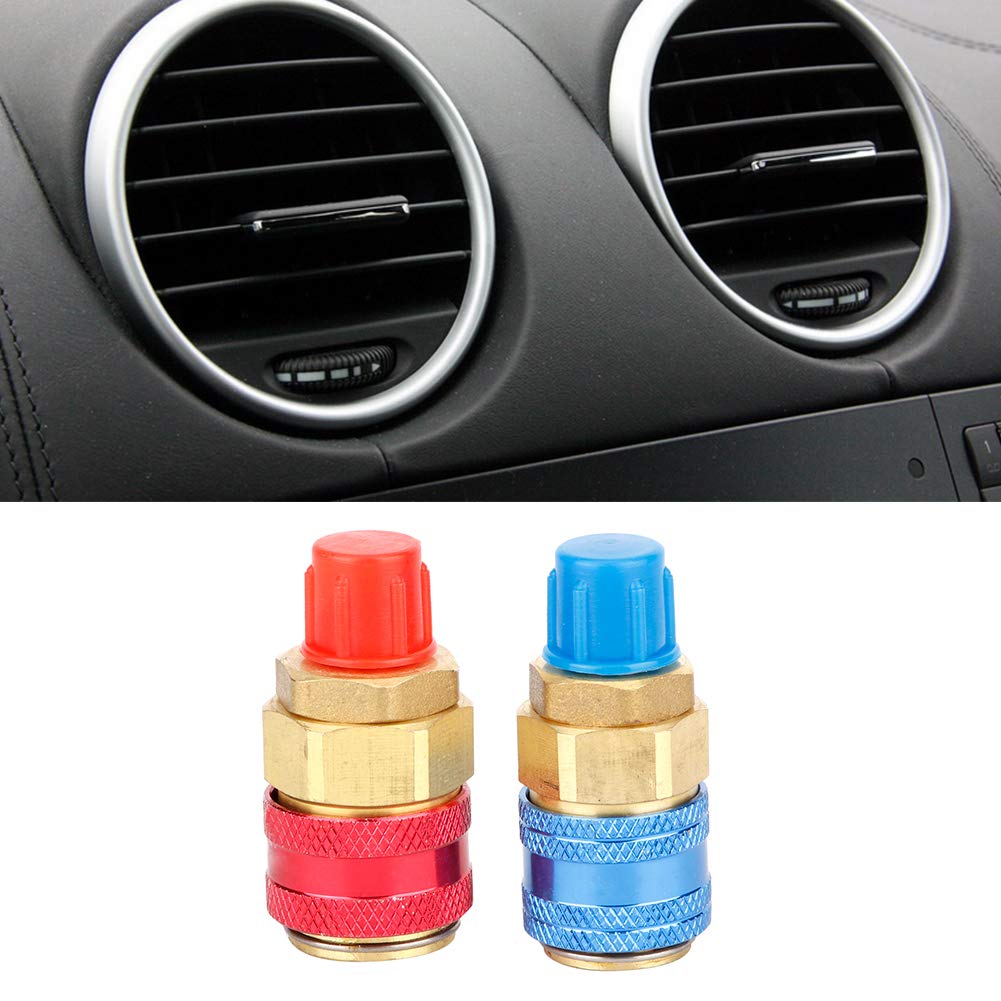 2pcs Adattatori per Attacco Rapido R134A Connettore per Attacco Rapido Diritto Ad Alta Bassa Pressione Adattatore per Refrigerante CA per Auto Tubo di Ricarica Refrigerante per