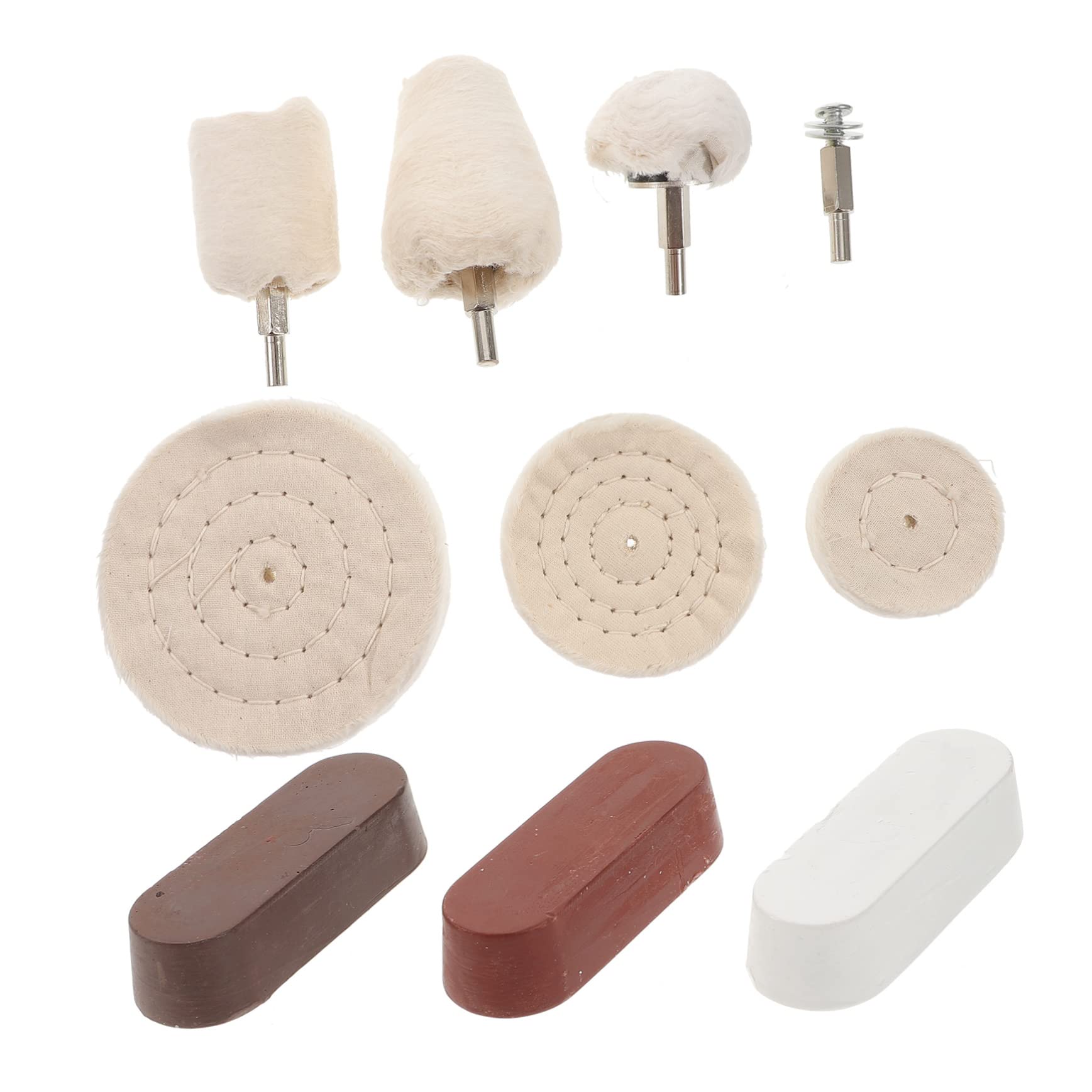 Cabilock 10 Pezzi Ruota per Lucidatura in Panno, Accessori per Trapano e Smerigliatrice Rotativa, per Vetro e Plastica, Adatta alla Lucidatura di Precisione