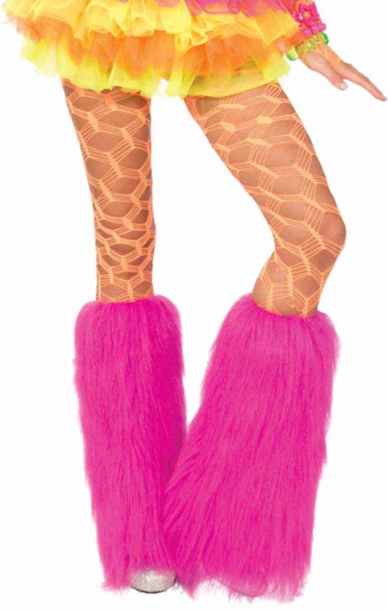 1 Paire de Collant Fantaisie Orange Fluo - Taille Unique