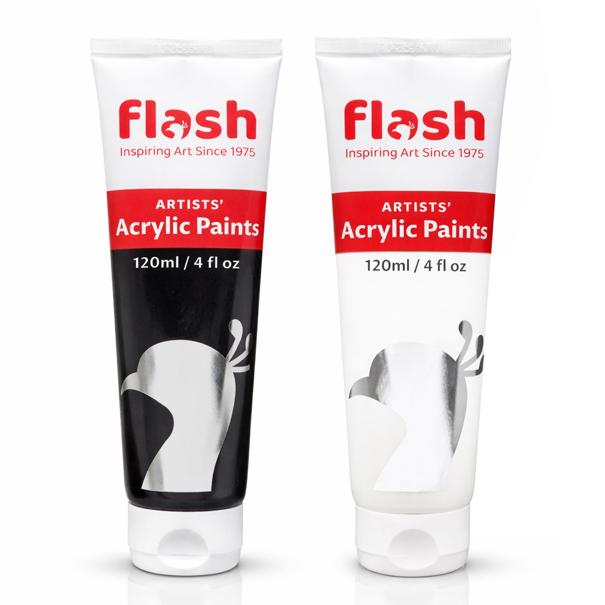 Flash Acrylic Paint Tubes 120ml Pack of 2 (Black & White Combo Pack) | Acrylic Colours for Painting, Craft & School Projects | Non-Toxic Art Paint Set for Beginners & Students-image-42