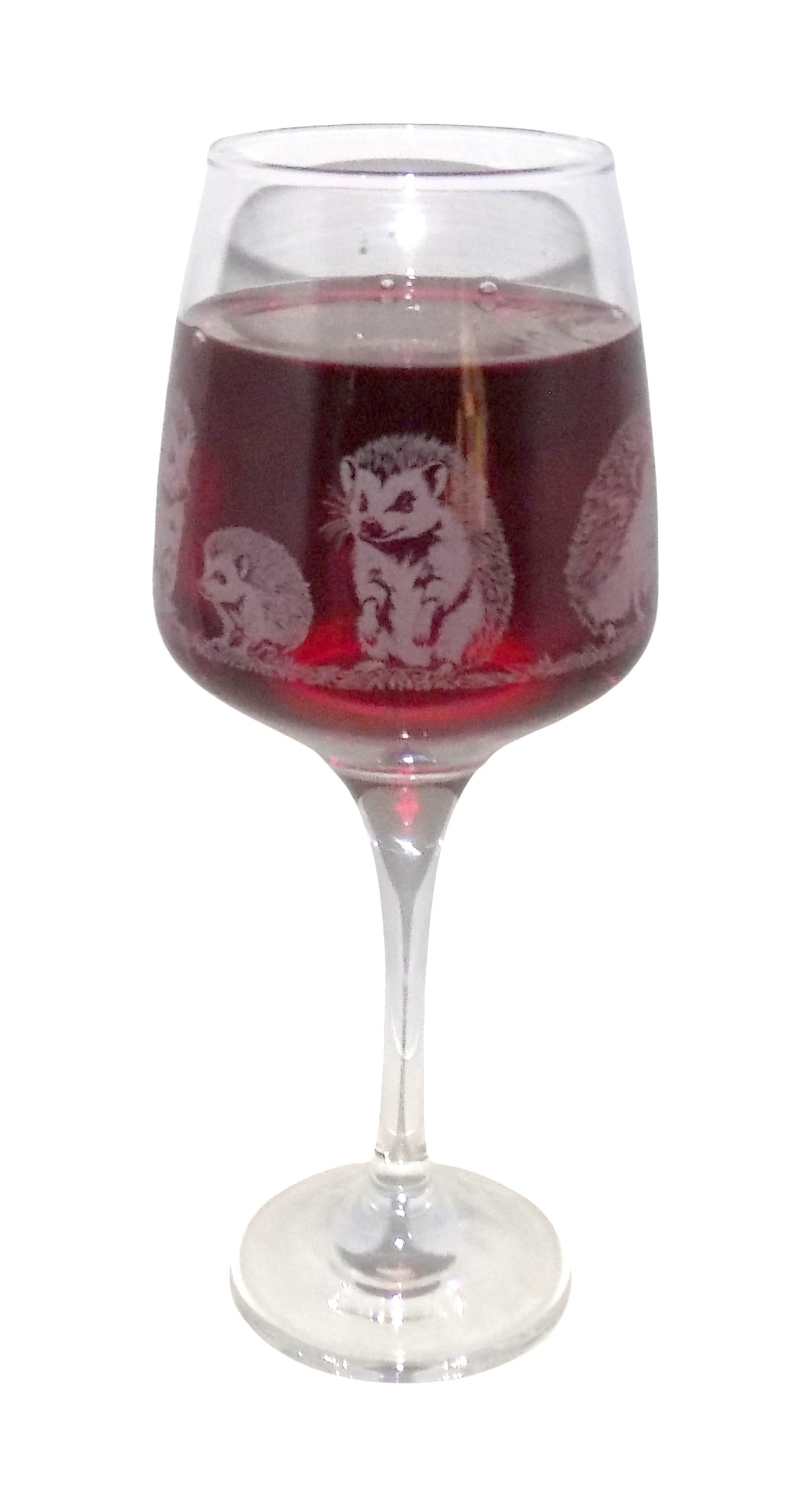 Hedgehog Engraved Stemmed Wine Glass