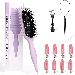 Escova Fitagem Definidora Definição Cacho Cacheada Inovadora - Rosa