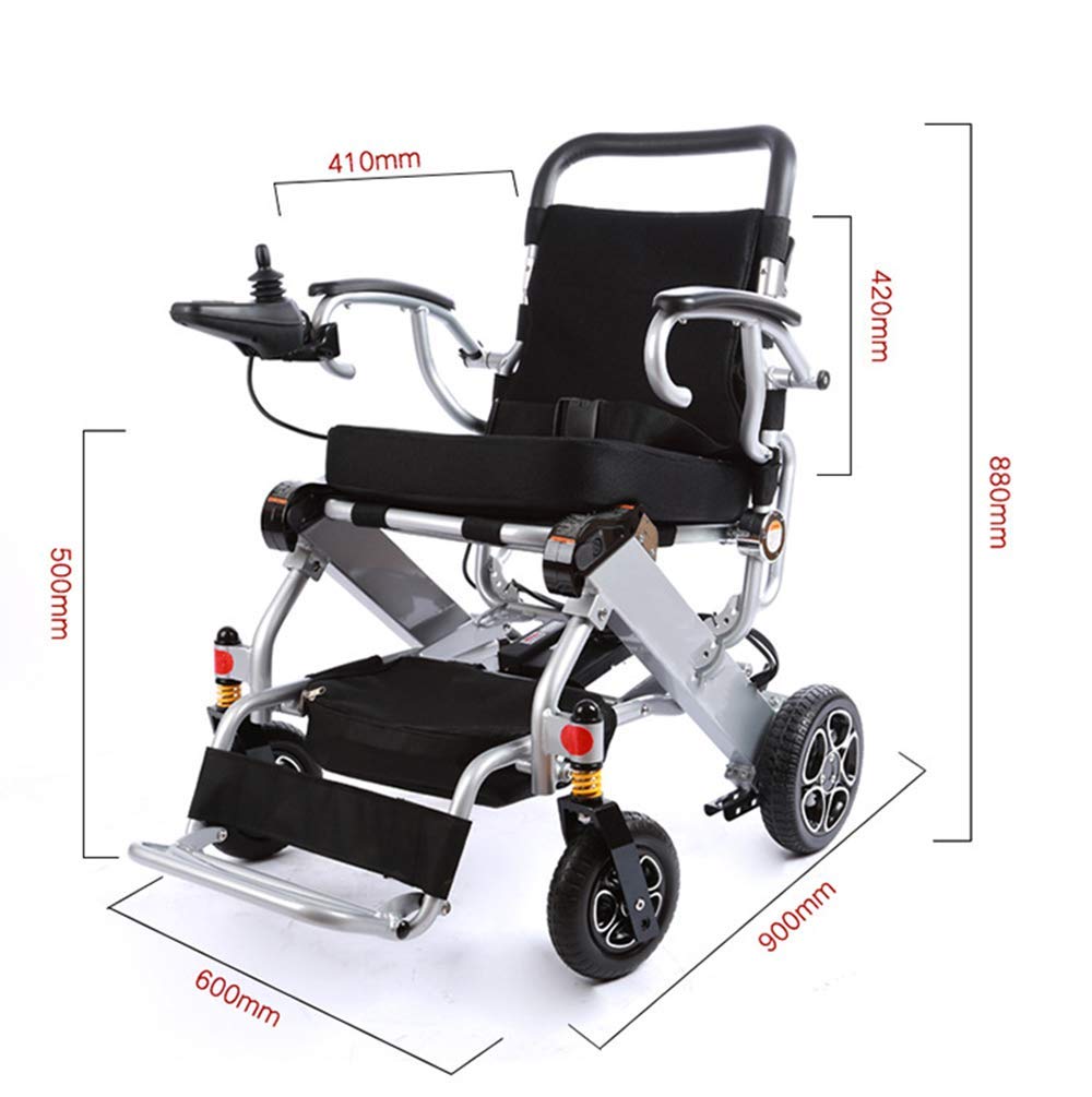 Sedia a rotelle Pieghevole Sedia a rotelle elettrica Sedia a rotelle Telaio in Alluminio 5513 Batteria al Litio Sedia a rotelle Portatile per disabili, A