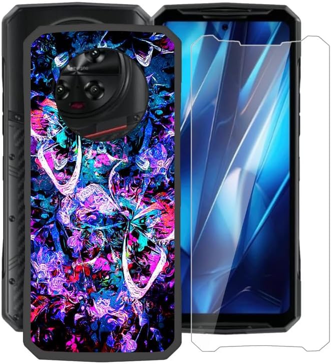 Phone Case for Doogee DK10 (6.67"), with [1 X Tempered Glass Screen Protector], Ultra-Thin Soft Silicone Skin, Black Shockproof Bumper Cover for Doogee DK10 - Lively