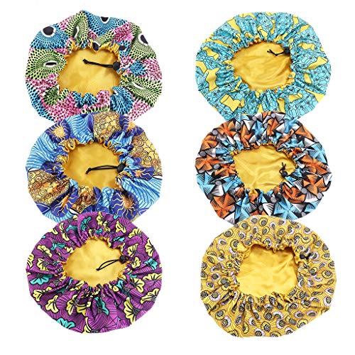 Child Night Sleep Caps Wide Band Sleeping Hats for Kids Toddler (6pack-yellow)