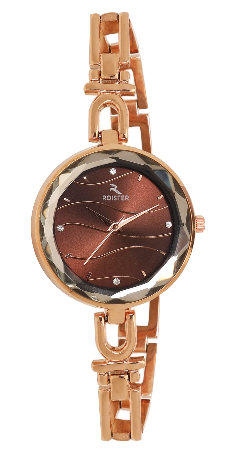 ROISTER Premium Analog Brown Dial Rose Gold Strap Watch for Women Girls - RT-2074 (B0B1YRG3LS) Amazon Price History, Amazon Price Tracker
