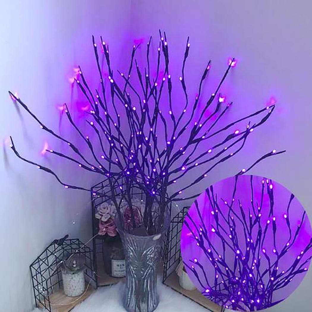 Ulalaza 77cm 6 Branches 120 LED Bulbs Twig Lamp USB Operated LED Lighted Willow Branches Vase Fillers Use for Christmas Home Party Decoration Indoor Outdoor - Image 2