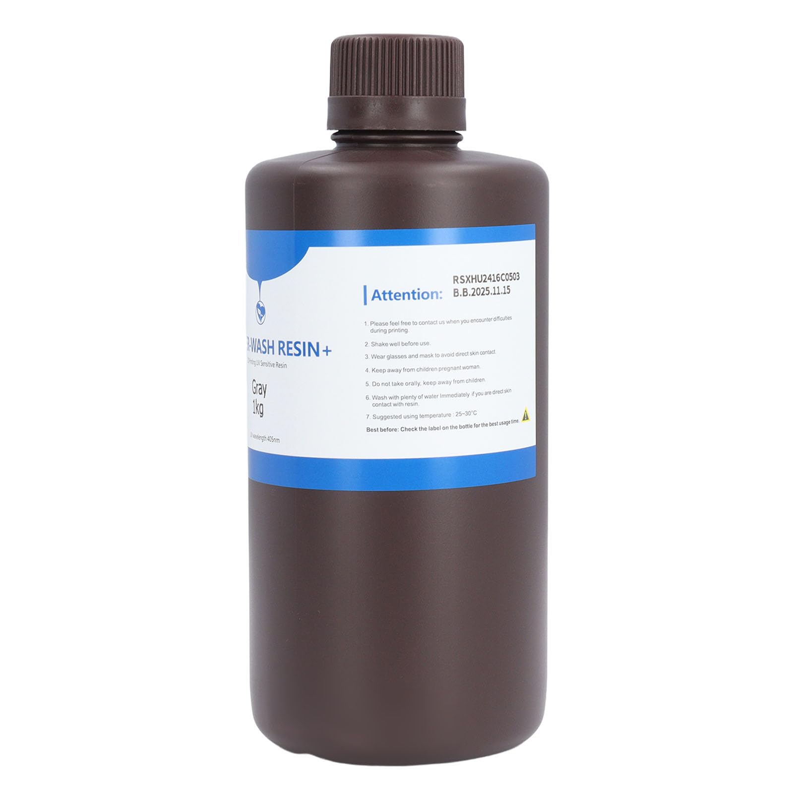 Hyuduo Resina per Stampa 3D Resina Colata per Stampanti LCD DLP SLA 1000 G Grigio Da 365 Nm a 405 Nm Fotopolimerica Ad Alta Precisione Stampa Rapida per Fusione di Gioielli e Parti Metalliche