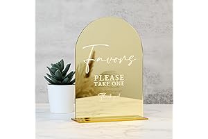 5x7 Acrylic Wedding Favors Sign with Sturdy Stand